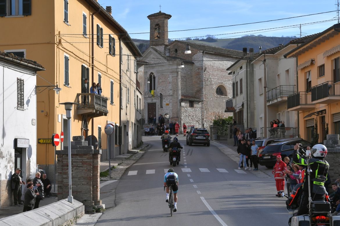 Alexey Lutsenko (Astana) rides alone on stage 4 of Tirreno-Adriatico