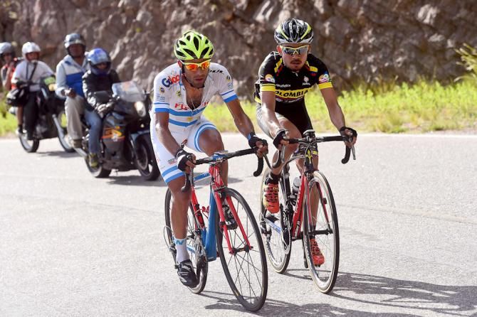 Daniel Diaz climbs Mirador de Potrero with Rodolfo Torres.