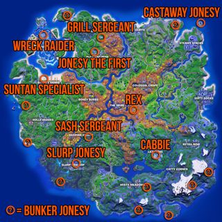 Fortnite Joneses locations map