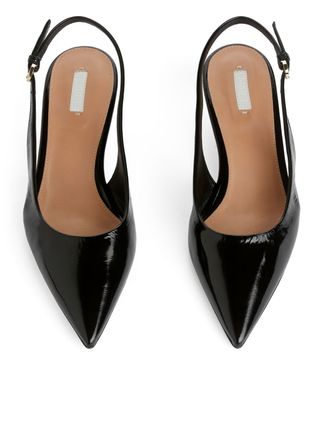 Slingback Leather Pumps - Black - Arket Gb