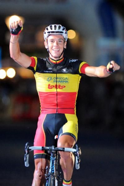 Philippe Gilbert (Omega Pharma-Lotto) celebrates another win