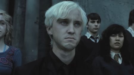 Draco Malfoy (Tom Felton) looks ahead in Harry Potter and the Deathly Hallows - Part 2.