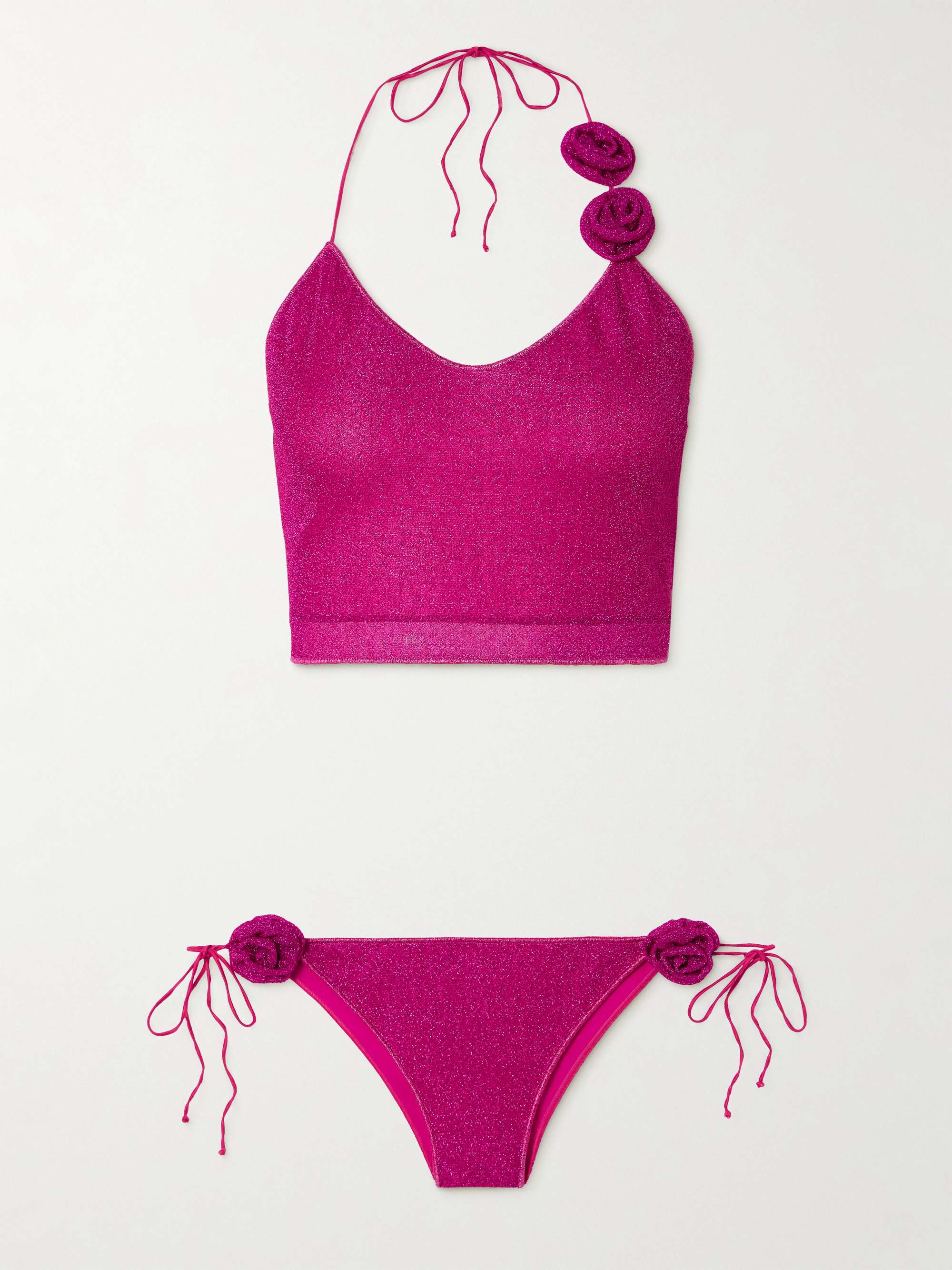 Lumière Rose Appliquéd Metallic Bikini