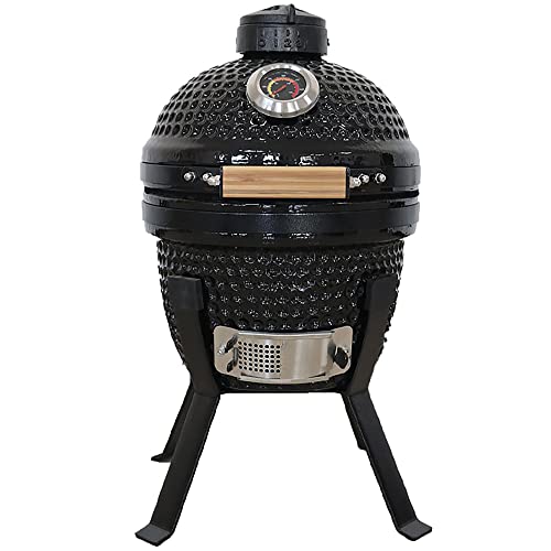 Kamado Bono Ceramic Bbq Grill, 13" Picnic I Mini Kamado Bbq Charcoal Grill, Egg Bbq, Kamado Barbecue Grill I Portable Oven and Smoker With Stand