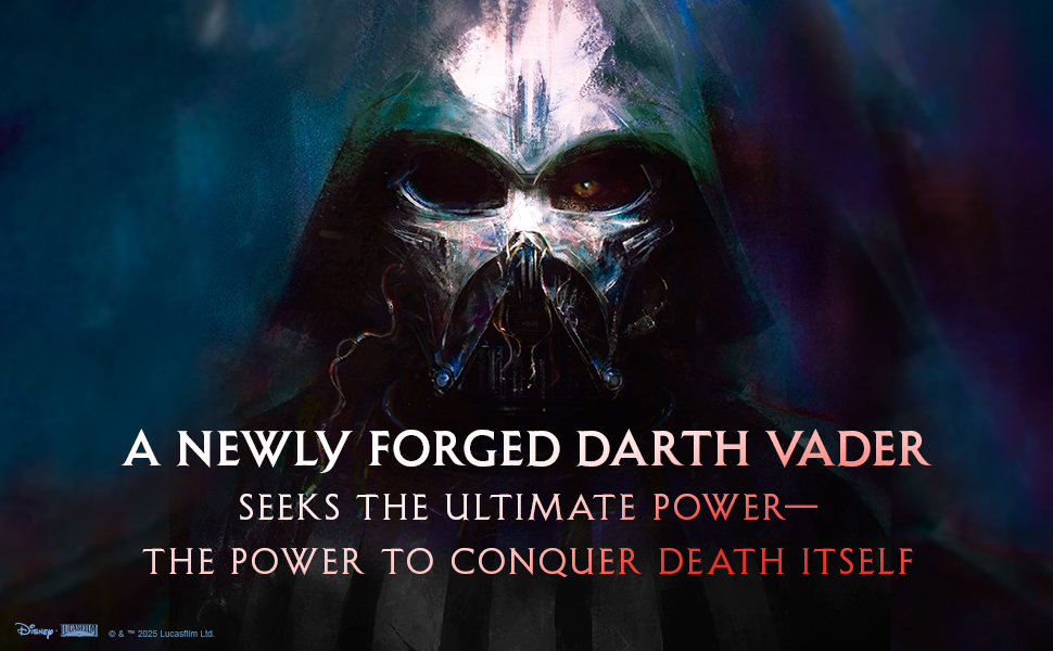 a promo banner for a new Star Wars book featuring Darth Vader&#039;s helmet