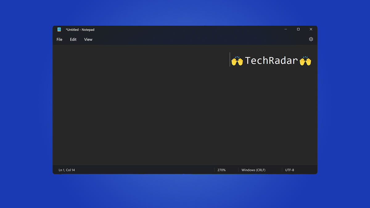 Notepad with emoji in Windows 11 update