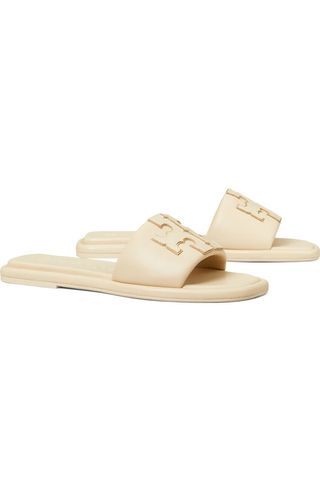 Double-T Leather Sport Slide Sandal