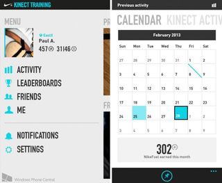 Nike Kinect Training Windows Phone app