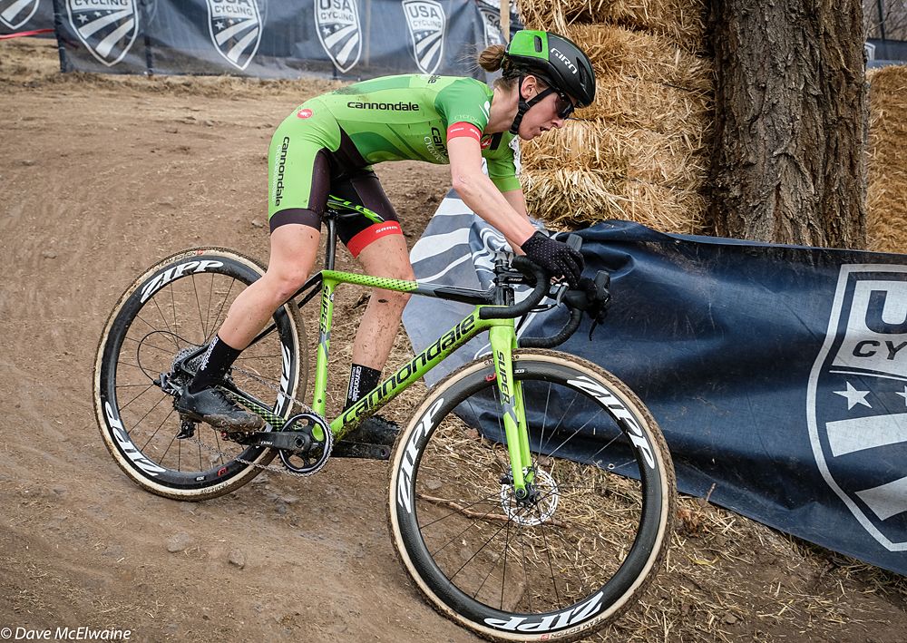 Kaitie Keough (Cannondale) descending the switchbacks