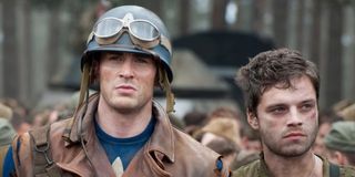 Chris Evas as Steve Rogers and Sebastian Stan as Bucky Barnes in Captain America: The First Avenger