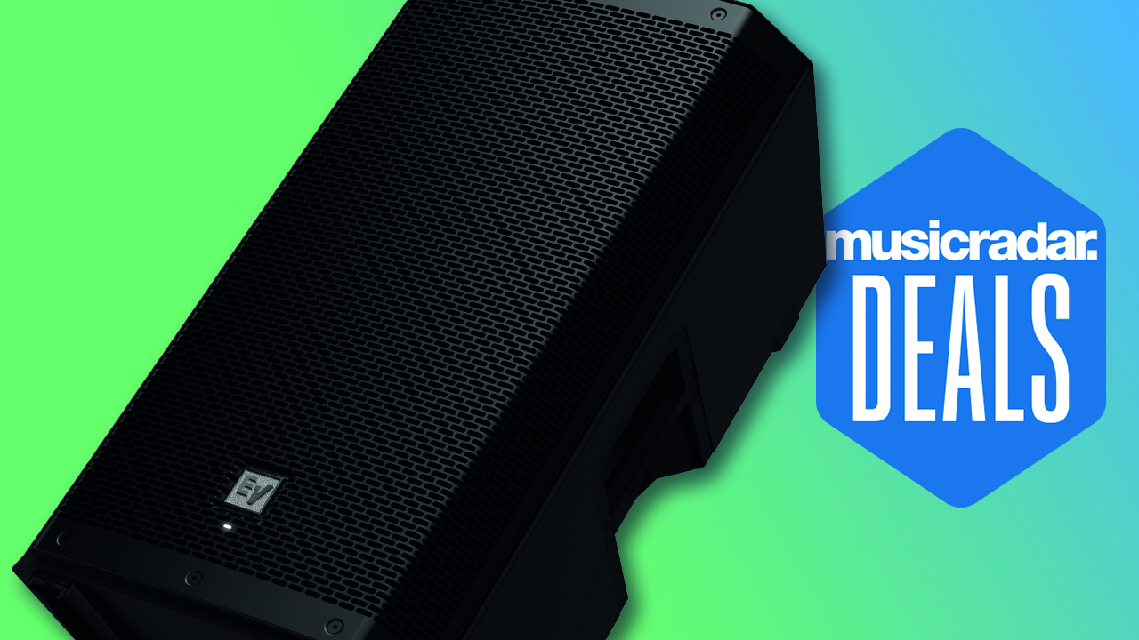 Electro-Voice speaker on green and blue background