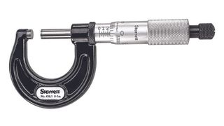 A Starrett outside micrometer.