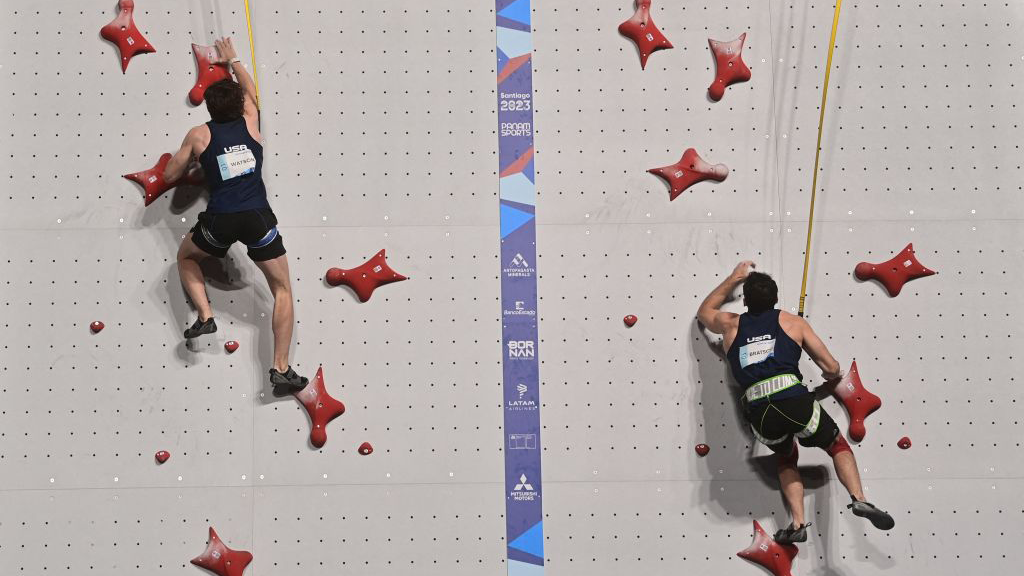Samuel Watson climbs