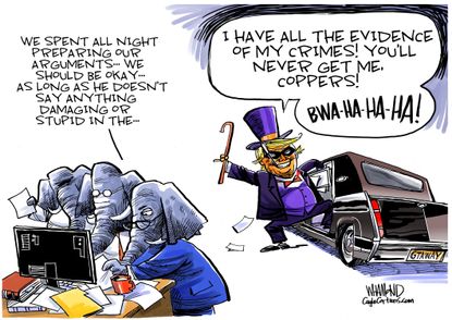 Political Cartoon U.S. Trump impeachment GOP evidence