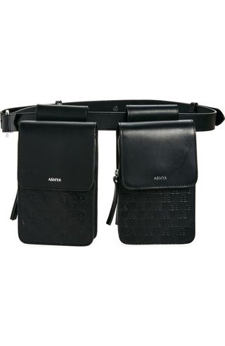 Double Pouch Leather Belt Bag