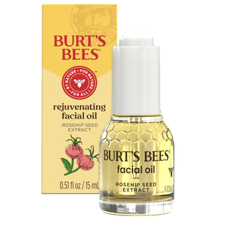 Burt's Bees Stocking Stuffers, Gua Sha Face Oil With Rosehip Seed Extract, Reduces Appearance of Fine Lines and Wrinkles, Use With Ice Roller & Facial Tools, Natural Origin Skin Care, 0.51 Fl. Oz.