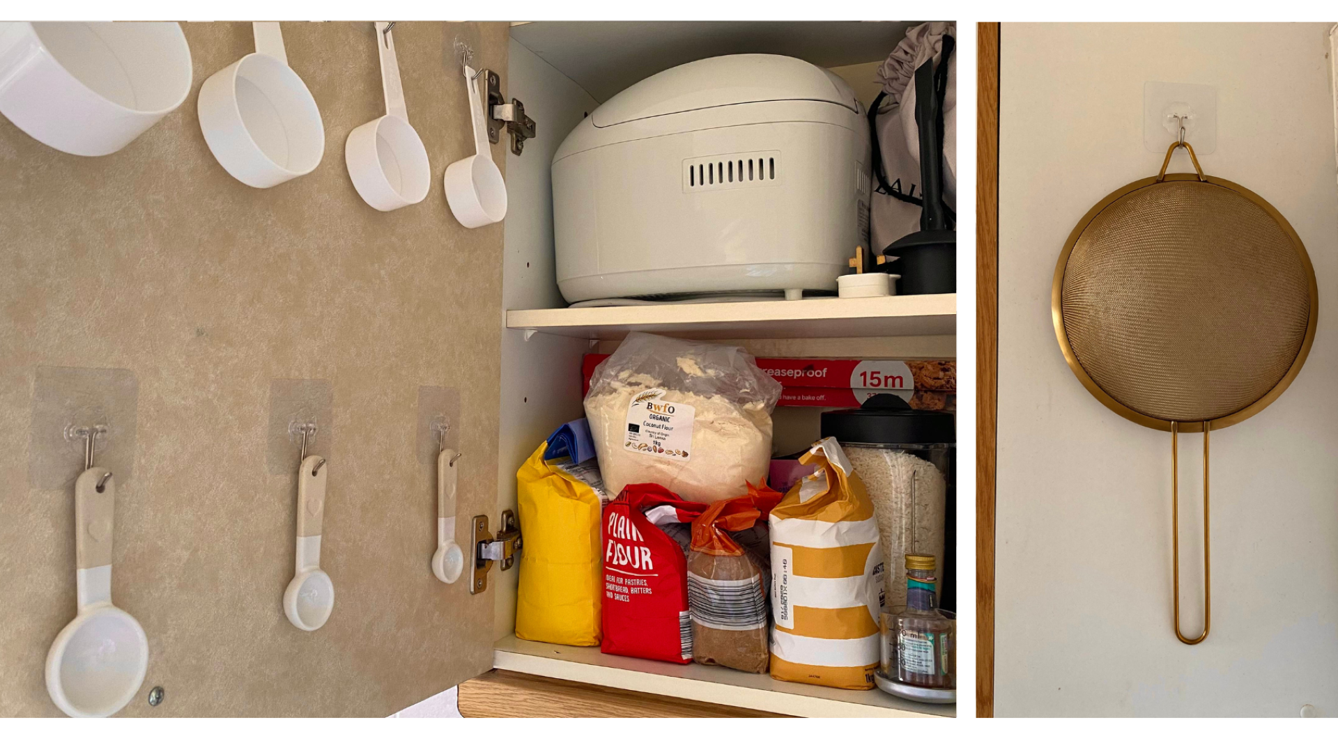 self-adhesive hooks hanging sieve and cups