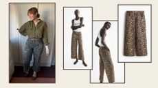 MATILDA AND A MODEL WEARING H&M LEOPARD PRINT JEANS