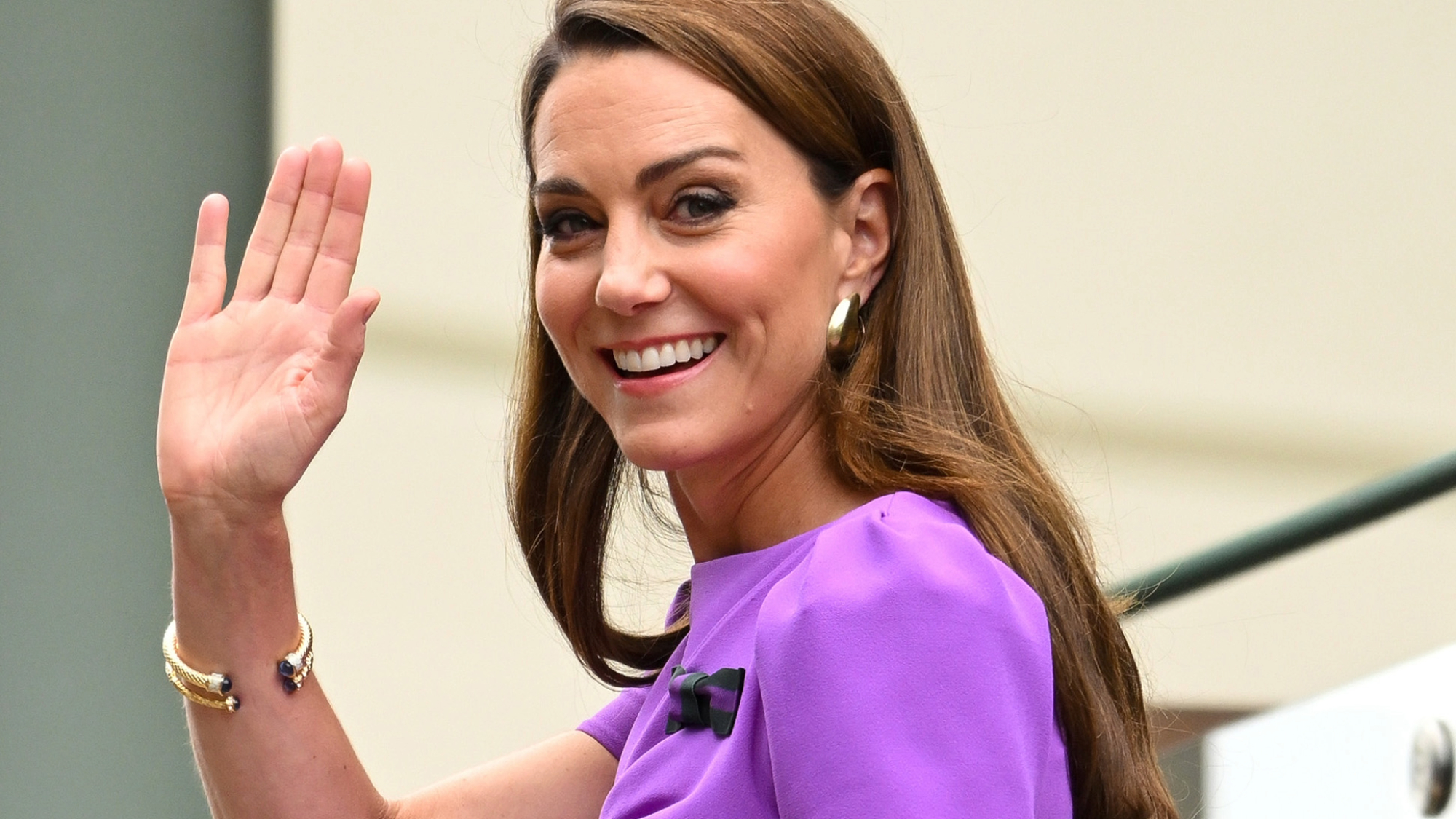 Catherine Princess of Wales at the Wimbledon Tennis Championships at the All England Lawn Tennis and Croquet Club on July 14, 2024 in London, England. (Photo by Karwai Tang/WireImage)
