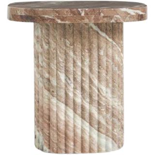 veined marble side table from Anthropologie