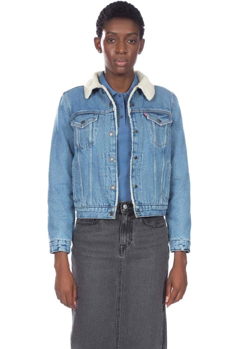 Levi's, Levi's Women's Original Sherpa Trucker Jackets (standard and Plus), Divided Blue, Medium