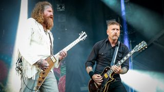 Brent Hinds and Bill Kelliher perform with Mastodon on Day 1 of the Heavy Montreal Festival at Parc Jean-Drapeau on August 6, 2016 in Montreal, Canada
