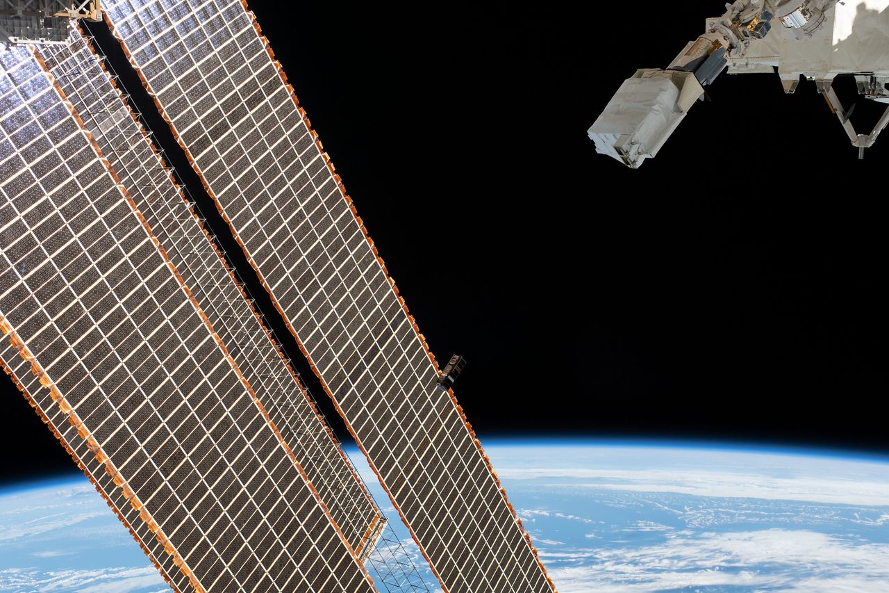 The three Cubesats being released into low Earth orbit