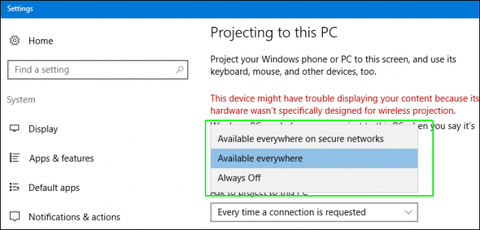 how to project to another screen windows 10