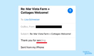 inline predictive text in ios 17 mail app