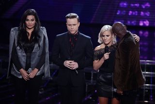 The X Factor - Olly with Anton, Monica and Caroline (Syco/Thames/Corbis/Dymond)