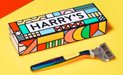 harry's Stride with Pride razor with yellow handle and box designed by Zipeng Zhu