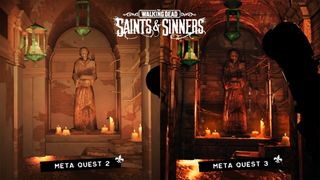 Official graphics comparison between the Quest 2 and Quest 3 on The Walking Dead: Saints & Sinners