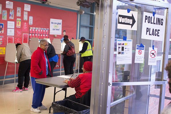 A voter at the polls.