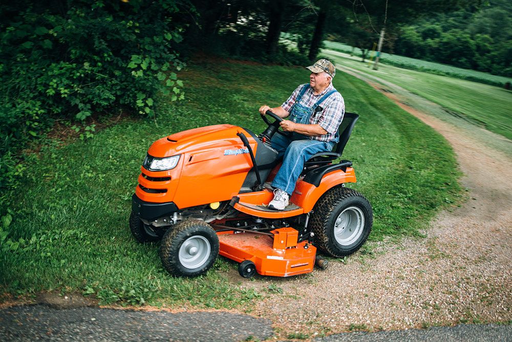 Riding lawnmowers were pretty common today
