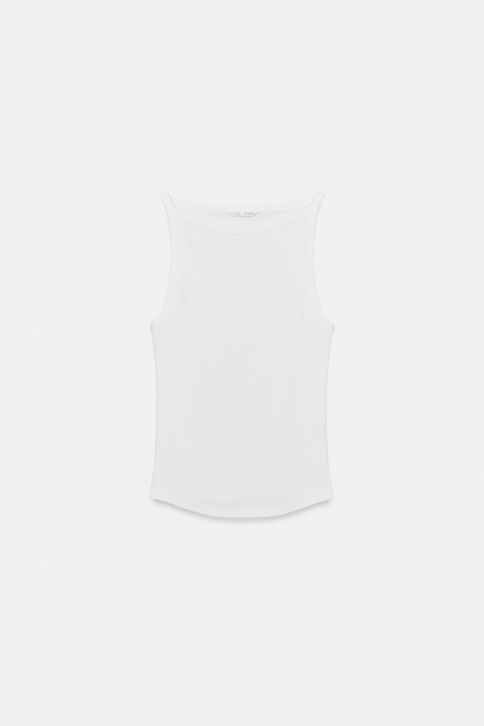 Washed Effect Rib Halter Top