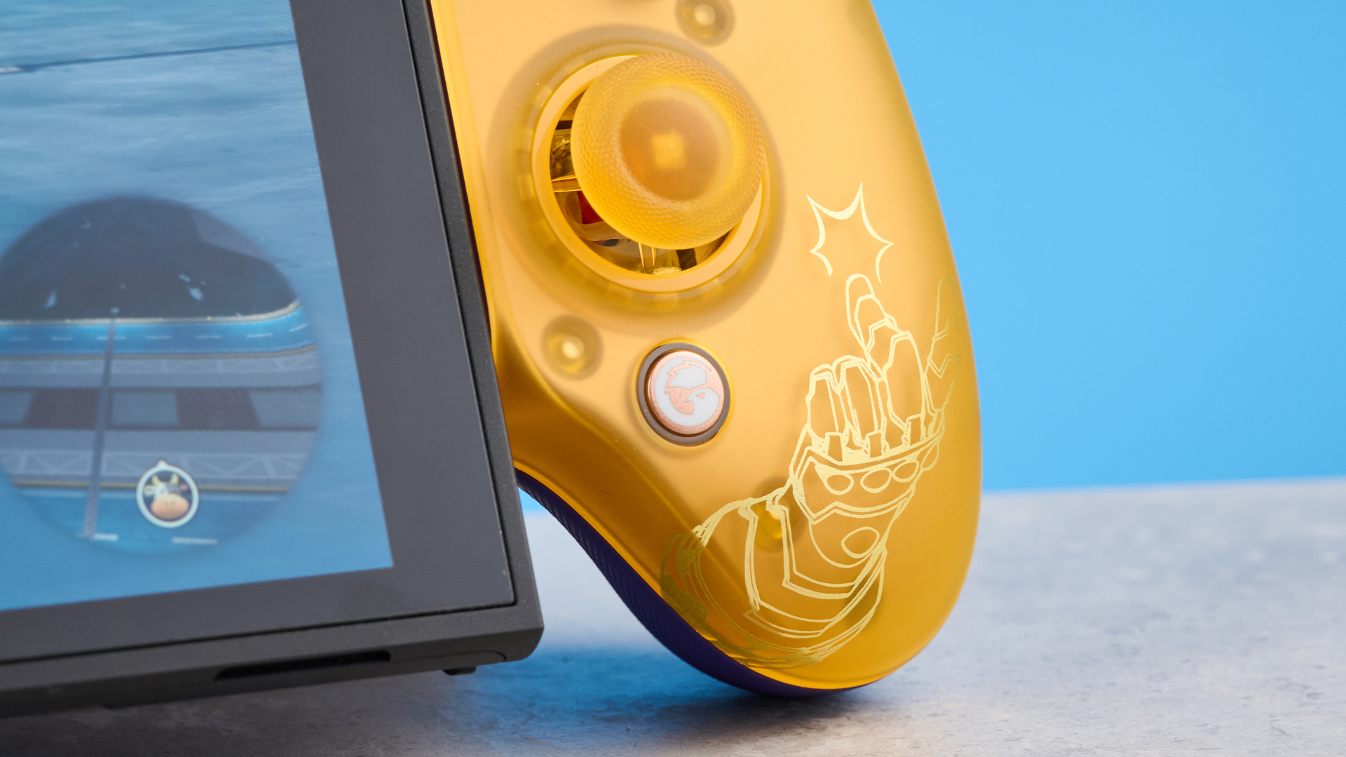 A golden GameSir G8 Plus phone gaming controller