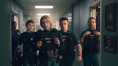 Sandra Cliff (ANDI OSHO), Annie Conlon (KATHERINE DEVLIN), Grace Ellis (SIÂN BROOKE), Tommy Foster (NATHAN BRANIFF), Stevie Neil (MARTIN MCCANN) in Blue Lights