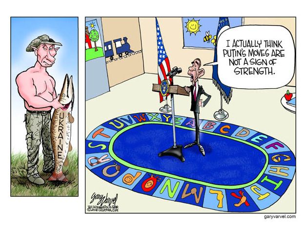 Obama cartoon Ukraine Putin