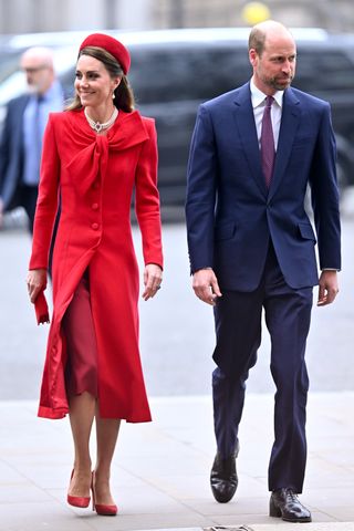 Catherine, Princess of Wales and Prince William attend the celebrations for Commonwealth Day on March 10, 2025 in London, England