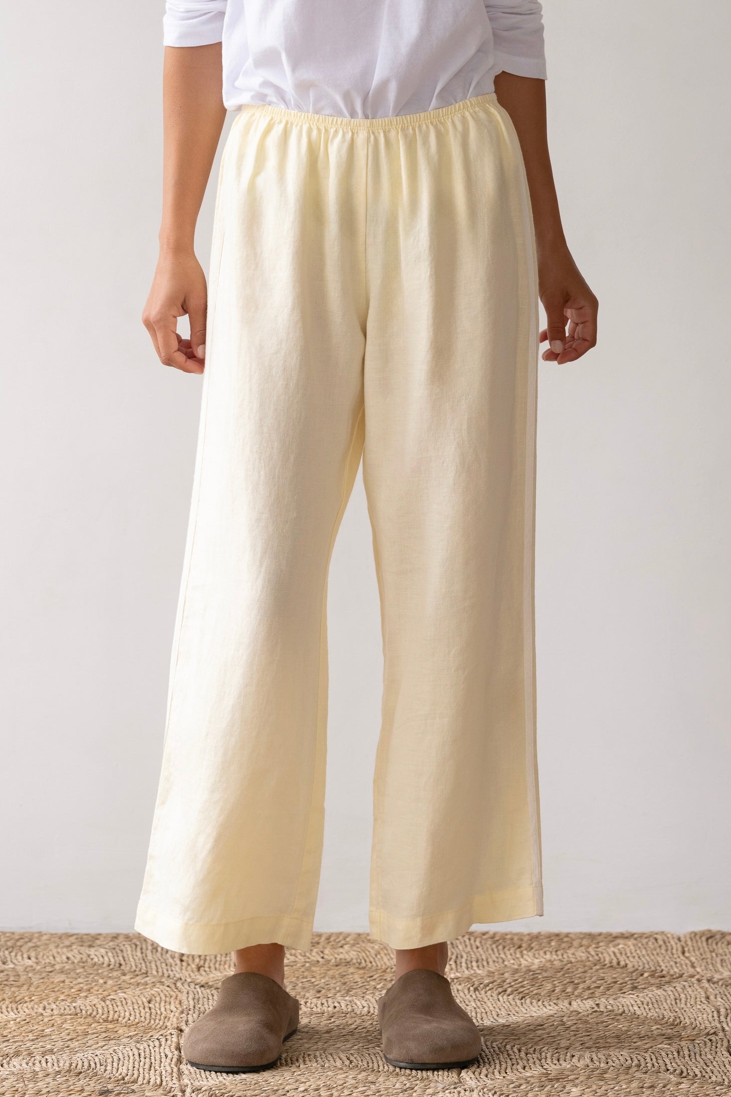 Pre-Order the Linen Crop Stripe Pant