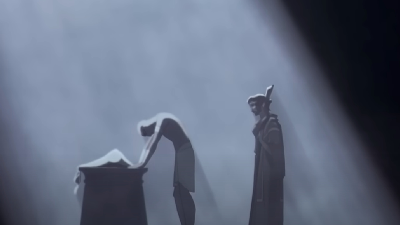 Ramses un Mozus stāvēja virs miruša ķermeņa Ēģiptes princim.