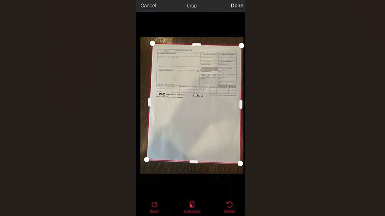SwiftScan auto crop