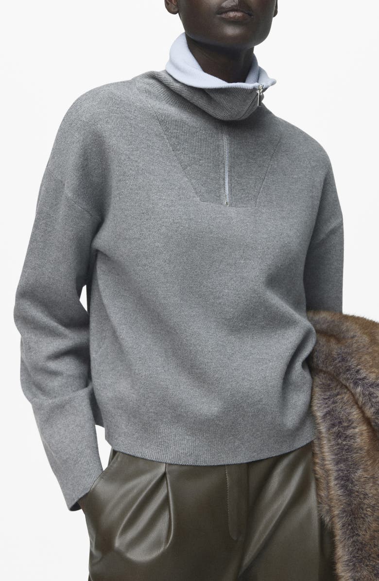 Quarter Zip Turtleneck Sweater