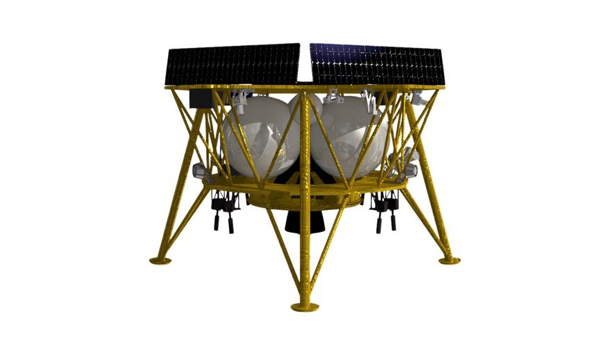 An illustration of the Genesis lunar lander that Firefly will offer to NASA using a design provided by Israel Aerospace Industries.