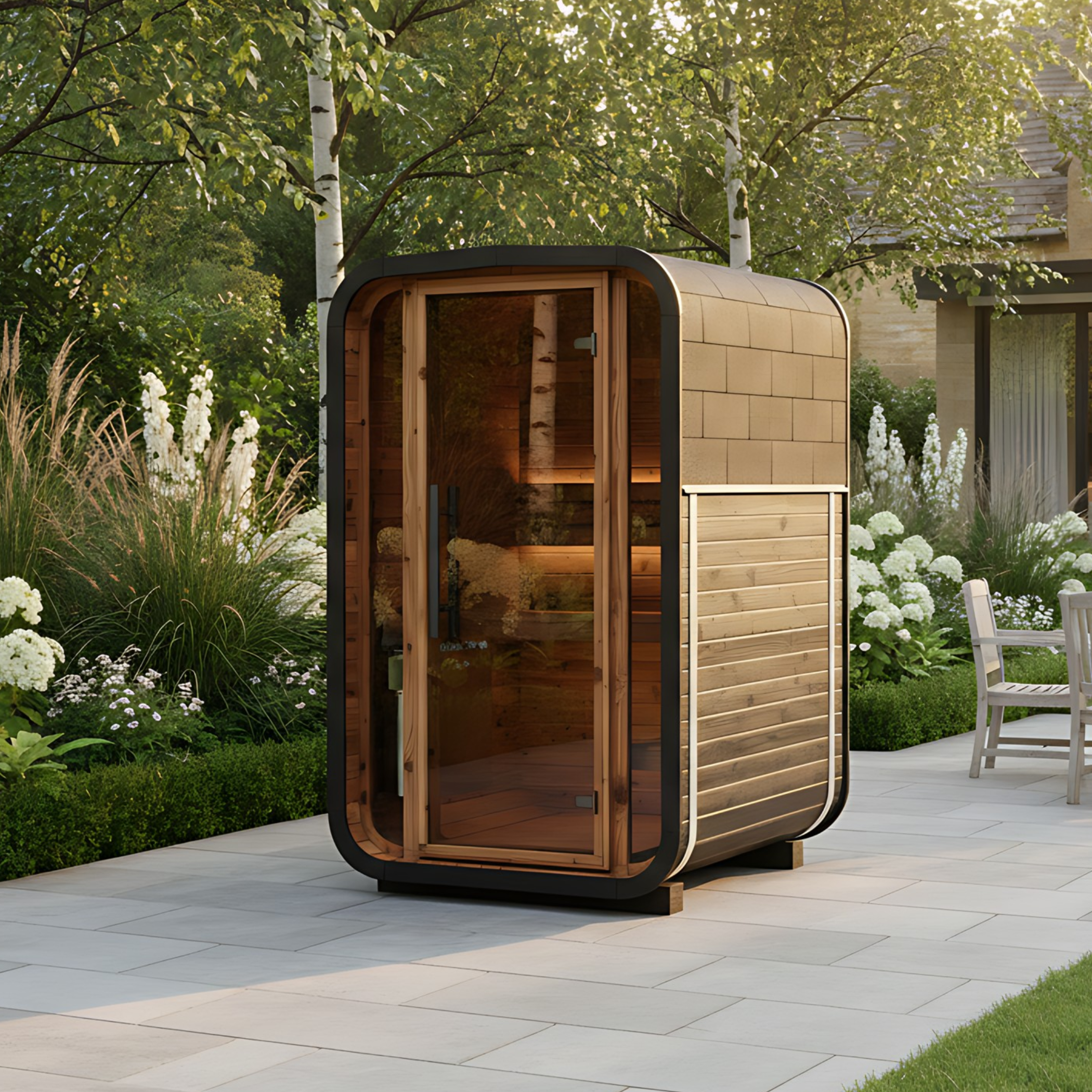 Thermo Wood Cube Outdoor Sauna