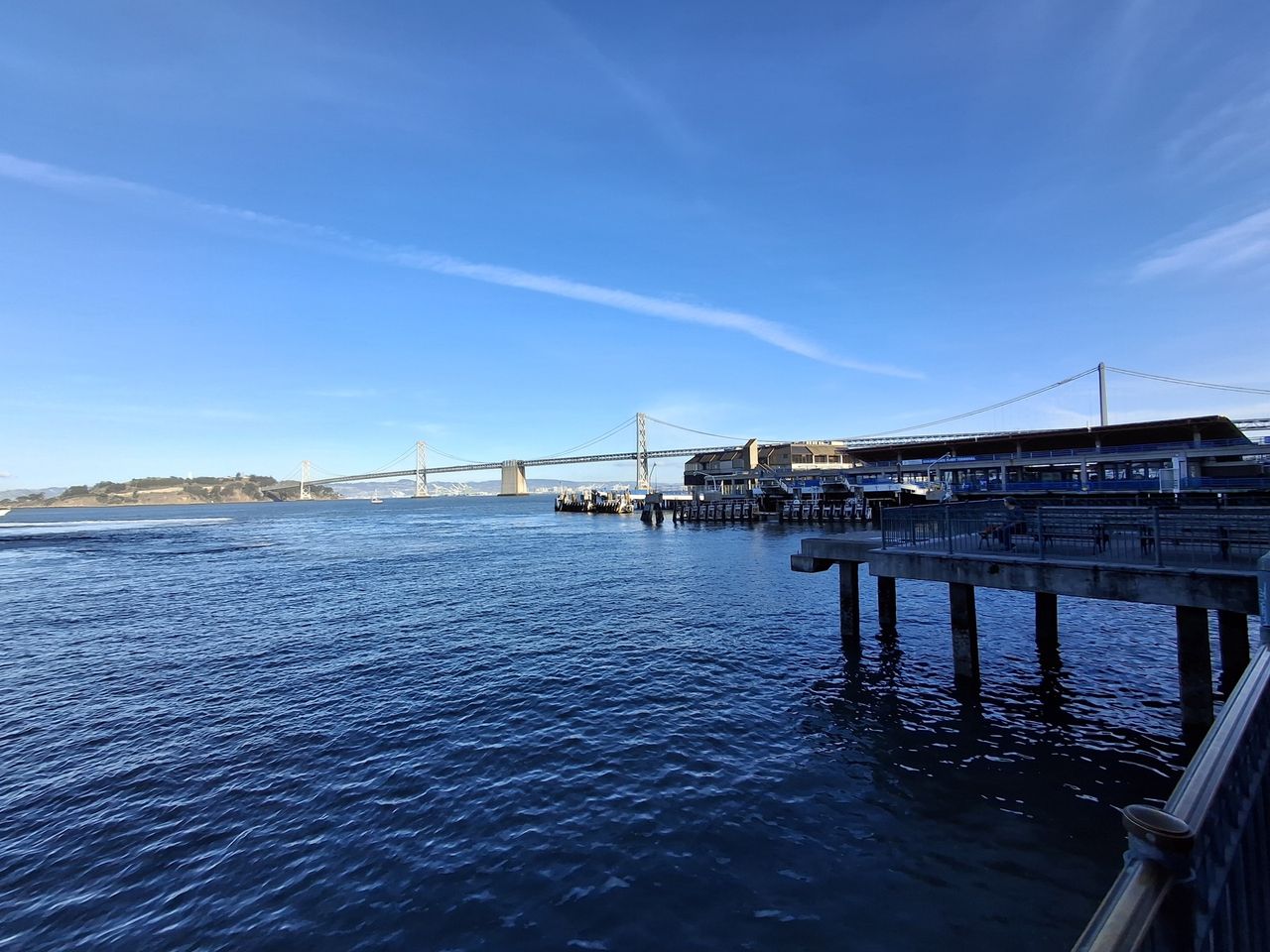 Ultrawide shot of Bay Bridge shot by Galaxy A35