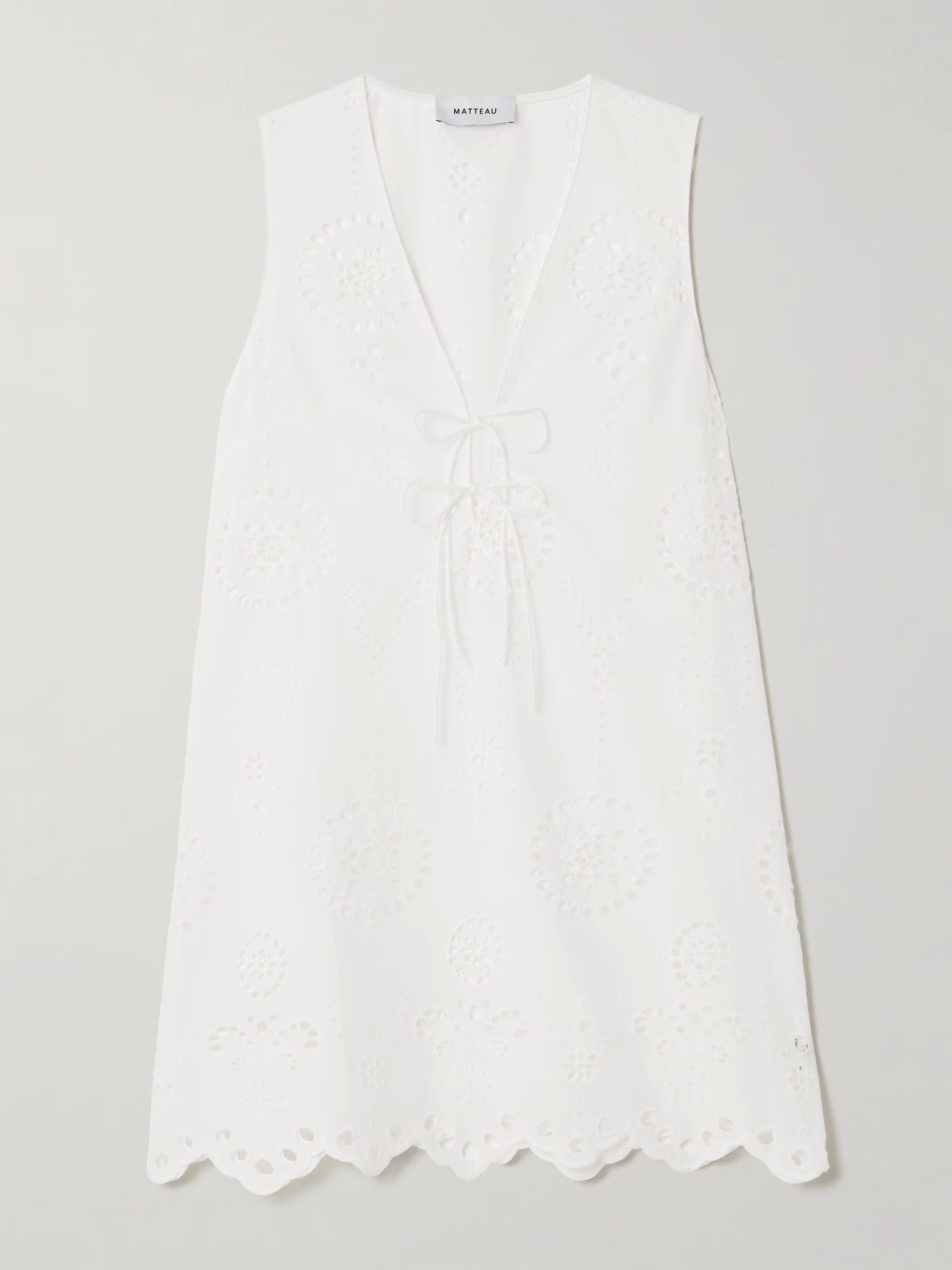 Matteau, Scalloped Broderie Anglaise Cotton Mini Dress