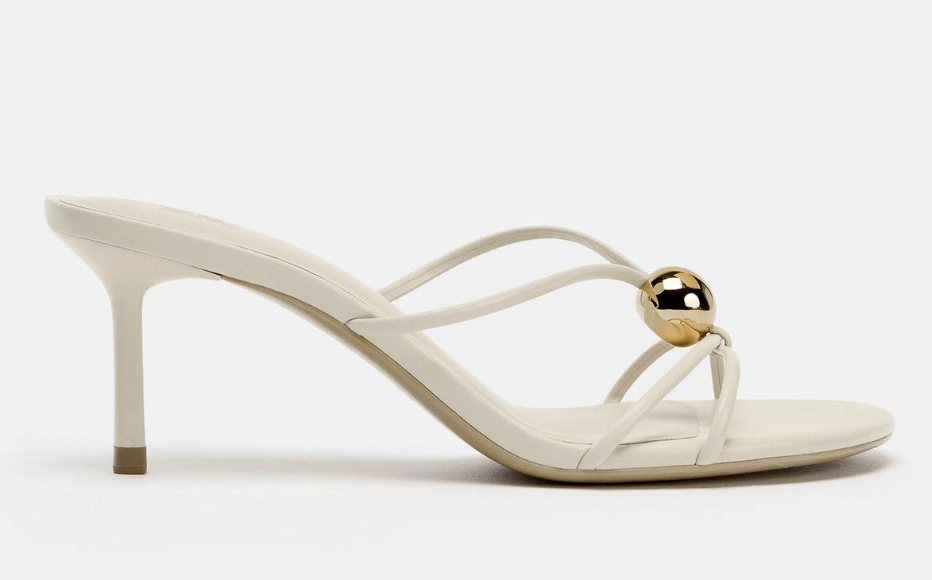 Zara, Metallic Heeled Sandals