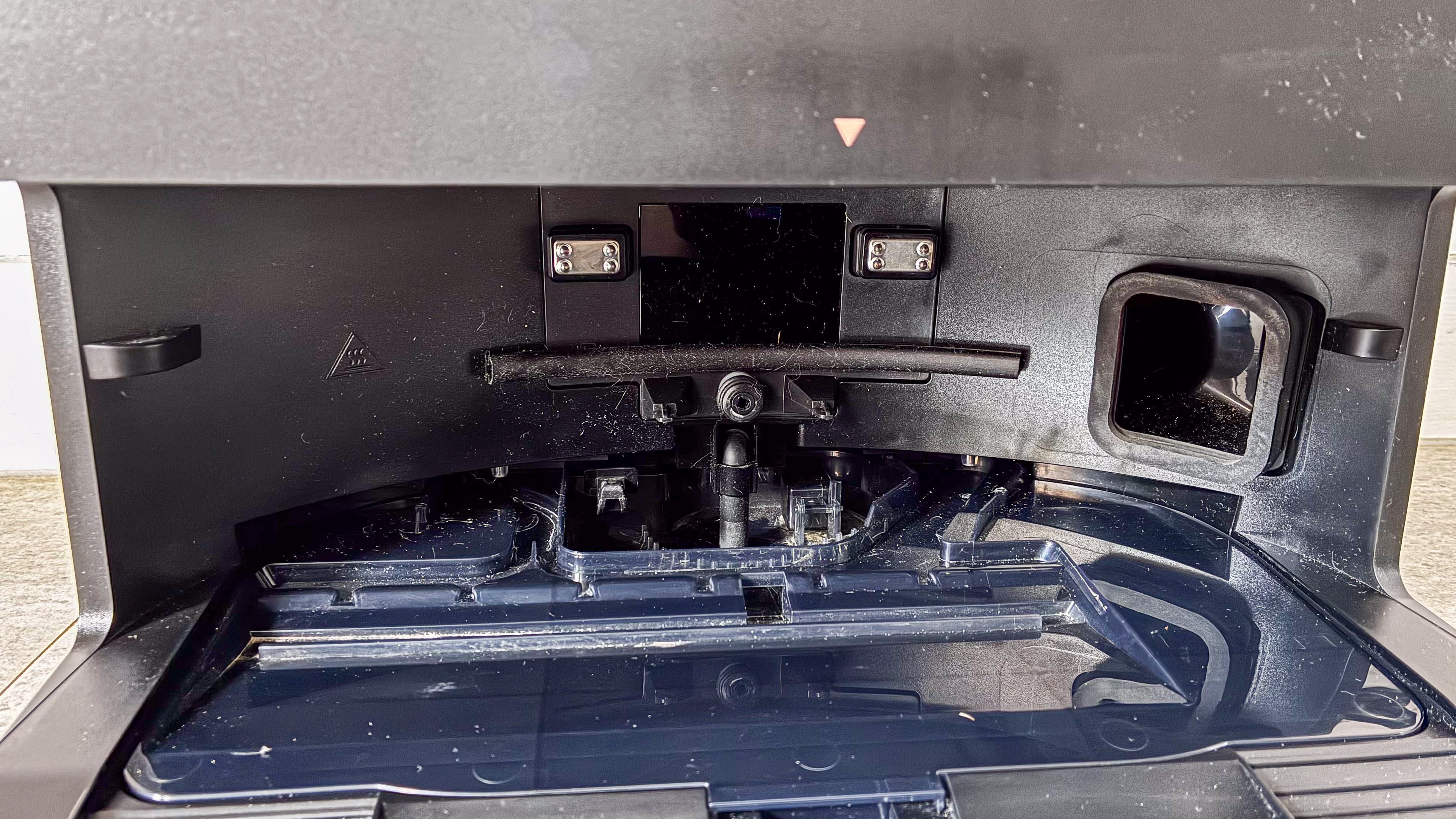 Inside the base station of the Ecovacs Deebot X8 Pro Omni