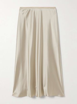 Carnet Silk-Satin Midi Skirt